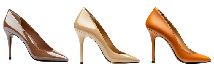 Stylish High Heels Isolated on Transparent Background for Fashion Use