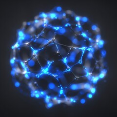 Wall Mural - a surreal abstract art piece is created through a 3d render of a glass ball with dark metal liquid s