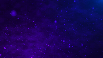 Wall Mural - smoke clouds and particle background. flickering, bright particles slowly fly upwards on a dark back