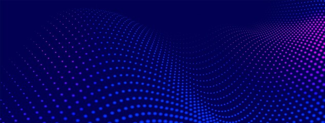 Wall Mural - abstract background with dynamic color wave. futuristic dotted wave of bright particles. colorful ba