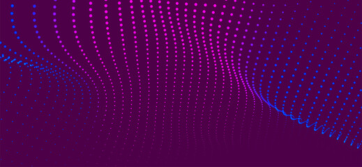 Wall Mural - abstract background with dynamic color wave. futuristic dotted wave of bright particles. colorful ba