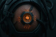 © newlifestock - Bio engineering innovation brain circuit technology concept with futuristic cybernetic implant on human skin glowing orange light