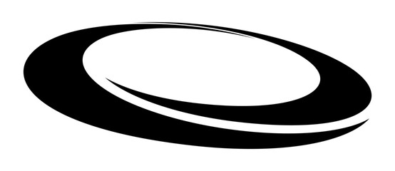 Poster - Rotating art lines in circle shape as symbol, logo or icon. Design element with perspective view.