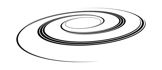 Aufkleber - Spiral with black speed lines as dynamic abstract vector background or logo or icon. Artistic illustration with perspective on white background.
