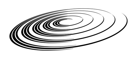 Aufkleber - Spiral with black speed lines as dynamic abstract vector background or logo or icon. Artistic illustration with perspective on white background.