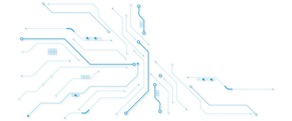 Abstract digital technology futuristic internet network speed connection white and blue background. Technology background with crossed lines and dots.