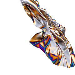 Poster - Shimmering iridescent fabric drapes creating a captivating abstract design