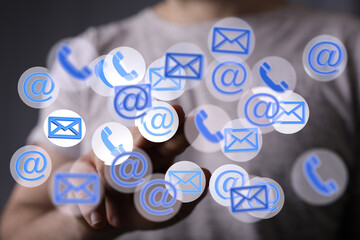 Leinwandbilder - Seamless communication.  Email, phone, and online contact options for global reach.