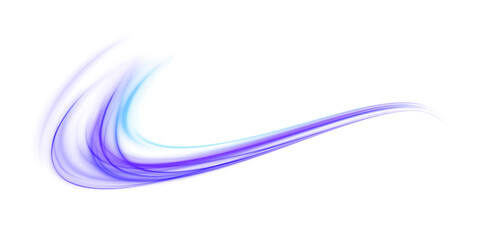 Fototapete - Blue stripes in the form of drill, turns and swirl. Undulate wave swirl swoosh, dynamic twisted lines. Light garland PNG.	