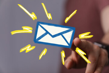 Poster - Fast email notification concept.  Modern communication technology.