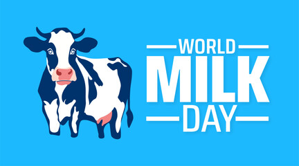 Wall Mural - world milk day geometric shape pattern background banner or poster design template. observed every y