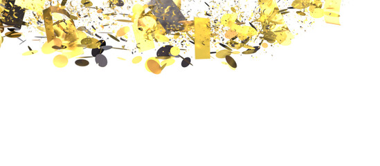 Poster - A festive image of colorful confetti and streamers exploding against a white background. Perfect for celebrations, parties, and holidays.