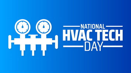 Wall Mural - national hvac tech day background banner or poster design template. observed every year in june. hol