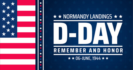 Wall Mural - d day, or normandy landings background banner or poster design template. observed every year in june