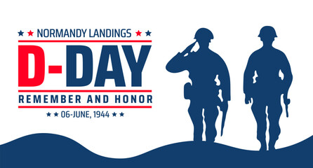 Wall Mural - d day, or normandy landings background banner or poster design template. observed every year in june