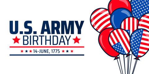 Wall Mural - us army birthday background banner or poster design template. observed every year in june. holiday c