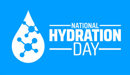 Wall Mural - national hydration day background banner or poster design template. observed every year in june. hol