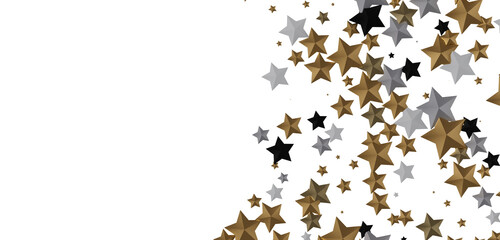 Aufkleber - Stars - A gray whirlwind of golden snowflakes and stars. New