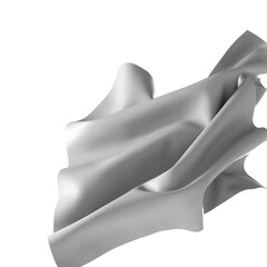 Aufkleber - A close-up of a white fabric with a smooth, silky texture. The fabric is draped and folded, creating an abstract pattern and a sense of movement.