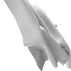 Poster - A close-up of a white fabric with a smooth, silky texture. The fabric is draped and folded, creating an abstract pattern and a sense of movement.