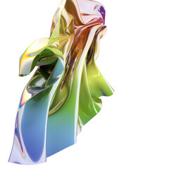 Poster - A vibrant abstract swirl of iridescent fabric The colors are flowing and dynamic