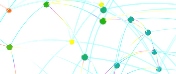 Poster - Abstract Network with Colorful Lines