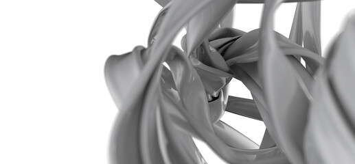 Poster - Abstract Gray Swirling Forms