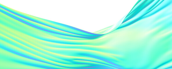Poster - Abstract Teal Green Flowing Fabric