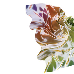 Poster - Abstract iridescent folds of metallic fabric A symphony of colors and shapes