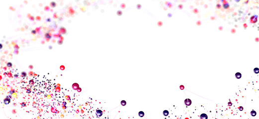 Poster - Vibrant spheres connected, forming a network. Ideal for tech, science, or connection themes.