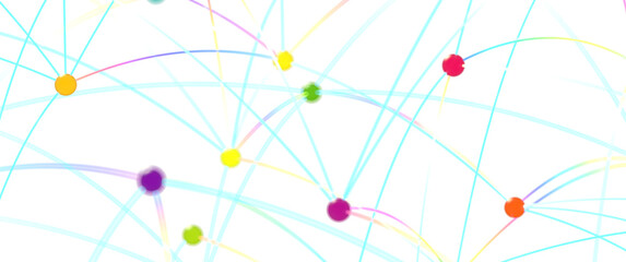 Poster - Abstract Colorful Network with Dots and Lines
