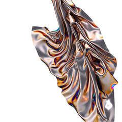 Poster - Abstract iridescent folds of metallic fabric A symphony of colors and shapes