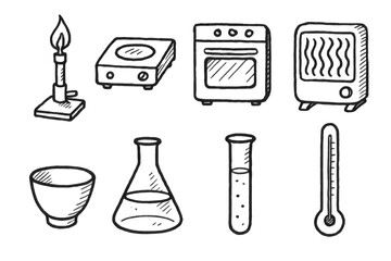 hand-drawn lab icons