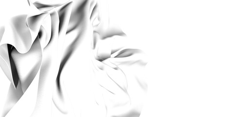Poster - A close-up of white fabric with wrinkles and texture, perfect for backgrounds or design elements.