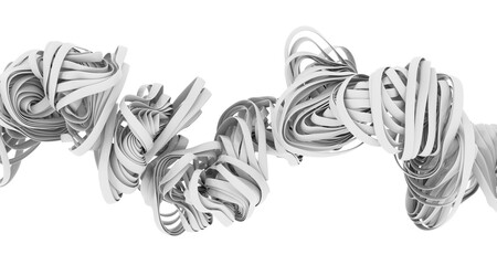 Poster - High-resolution image of abstract white ribbons twisting and swirling. Ideal for design projects needing a modern, clean aesthetic.
