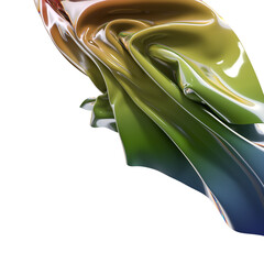 Poster - Abstract iridescent folds with a metallic sheen