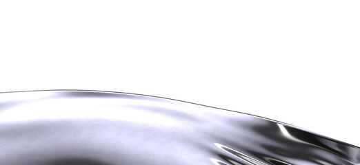 Poster - Silver Fabric Drape on White