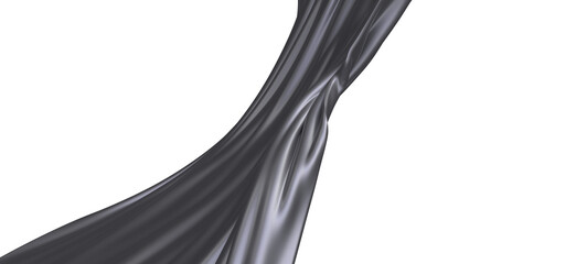 Poster - Dark Gray Silk Fabric Drape