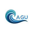 © MDNOWSHAD - AGU Creative Wave Icon for Branding. AGU Letter logo. AGU Wave Logo.