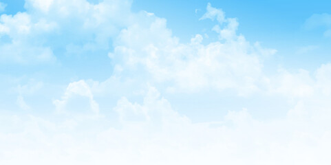 Aufkleber - Fluffy clouds and blue sky. Copy space summer blue sky and white clouds abstract background. 