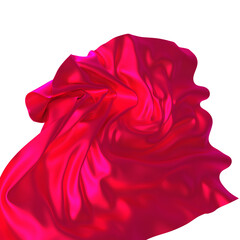 Poster - A wave of vibrant pink fabric flowing and swirling