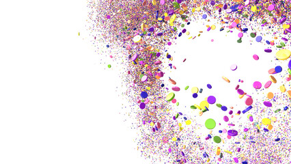 Aufkleber - confetti png. Gold confetti falls from the sky. Glittering confetti on a transparent background. Holiday