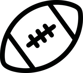Poster - Black and white outline of an american football icon in simple design. Vector illustration