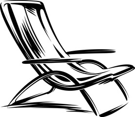 Aufkleber - Abstract sketch of a stylish modern chair in black and white line art. Vector illustration