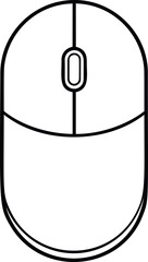 Aufkleber - Line drawing of a computer mouse, black outline graphic art. Vector illustration