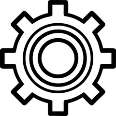 Poster - Black and white gear icon illustration with a minimalist style. Vector illustration
