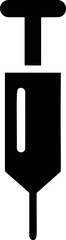 Poster - Black silhouette of a syringe icon for medical concept. Vector illustration