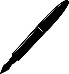 Poster - Illustration of a black fountain pen with a nib, silhouette art. Vector illustration