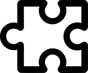 Aufkleber - Black and white vector puzzle piece icon on a plain background. Vector illustration