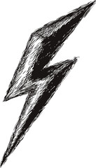 Poster - Scribbled black lightning bolt, abstract sketch concept. Vector illustration